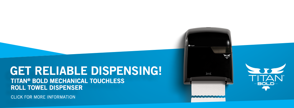 TITAN® BOLD MECHANICAL TOUCHLESS ROLL TOWEL DISPENSER